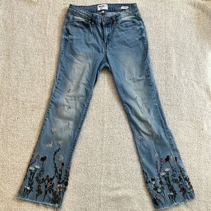William Rast Flared Embroidered JeansSz 27
